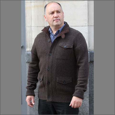 x Baileys Brown Lambswool Cardiganº