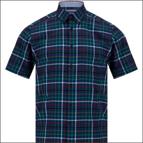 Dg's Blue Multi Check Short Sleeve=