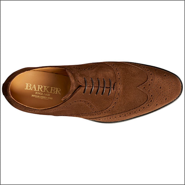 Barker Hampstead Castagnia Suede Wingtip Brogue.