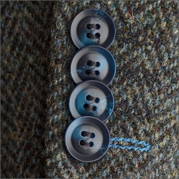 Harris Tweed Blue Heather Herringbone Overcoat*