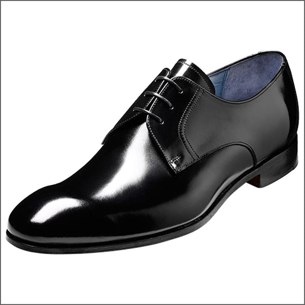 Barker Rutherford Black Hi Shine Derby Shoe.
