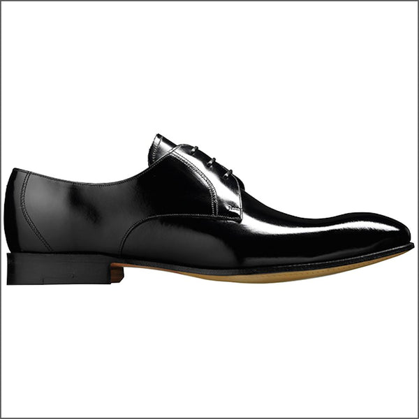 Barker Rutherford Black Hi Shine Derby Shoe.