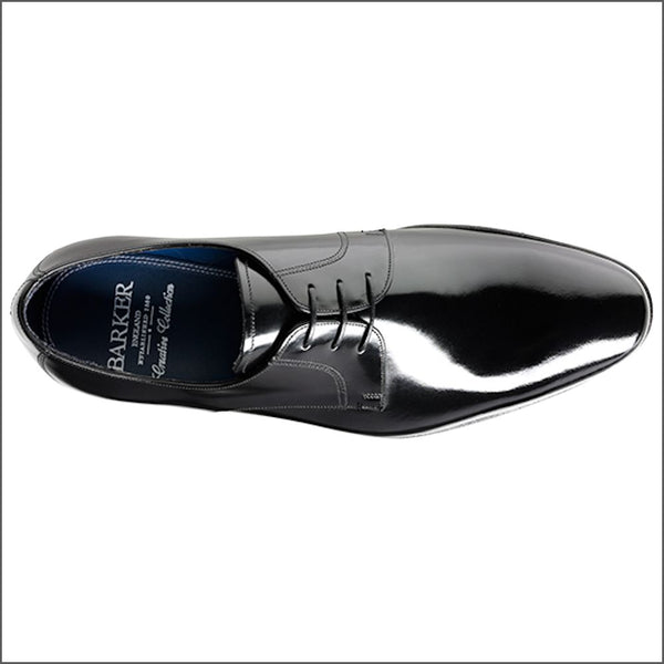 Barker Rutherford Black Hi Shine Derby Shoe.