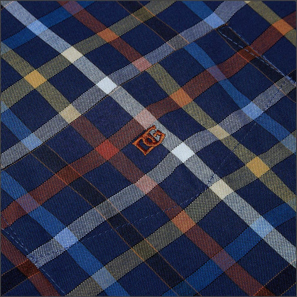 Dg's Navy Multi Check Short Sleeve=