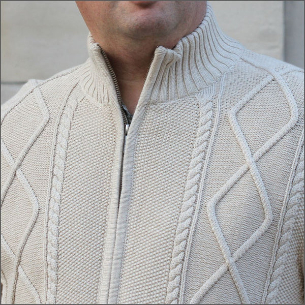 x Baileys Stone Cotton Zip Cardigan@