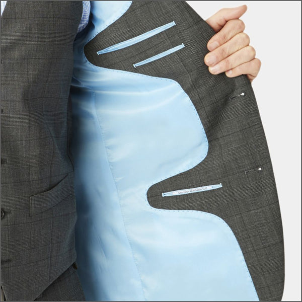 Brook Taverner Cassino Grey Check Washable Suit*