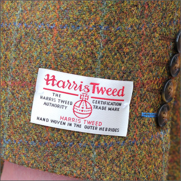 Harris Tweed Rust Check Jacket=