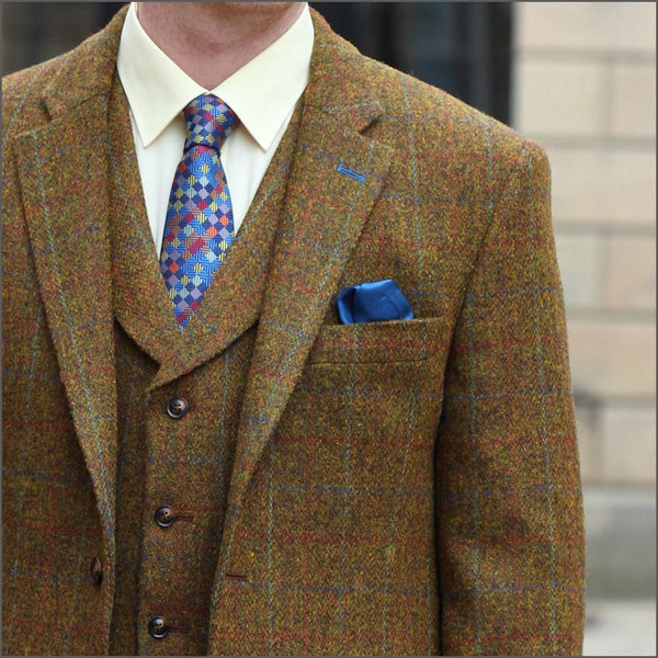 Harris Tweed Rust Check Jacket=