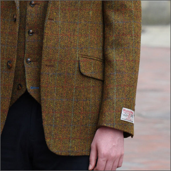 Harris Tweed Rust Check Jacket=