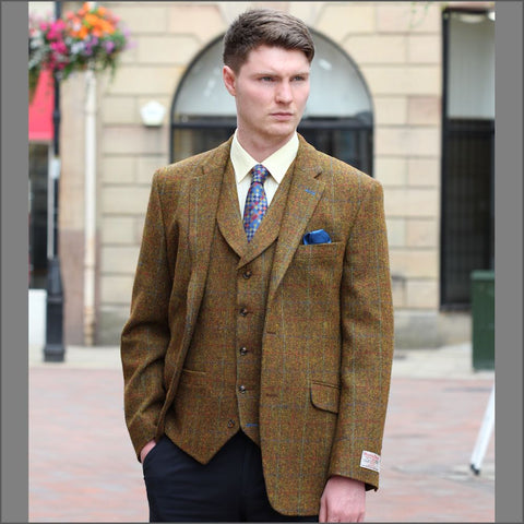 Harris Tweed Rust Check Jacket=