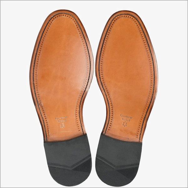 Loake Smith Black Toe Cap Oxford Shoe=