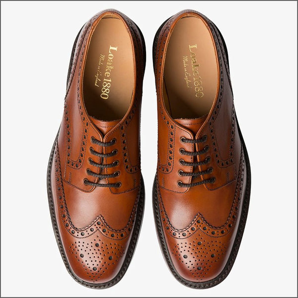 Loake Chester Mahogany Brogue Shoe Rubber Soleª