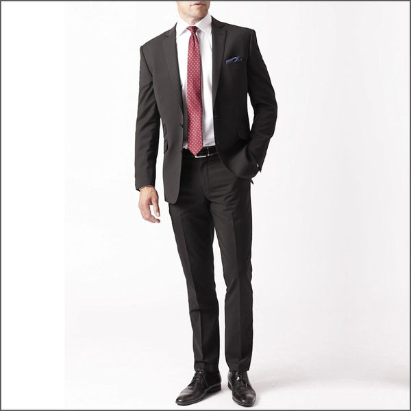 Brook Taverner Cassino Black Fashion Fit Washable Crease Resistant Suit*