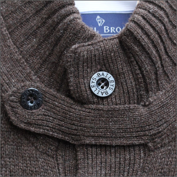 x Baileys Brown Lambswool Cardiganº