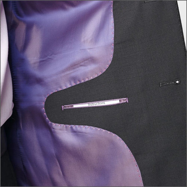 Brook Taverner Cassino Black Fashion Fit Washable Crease Resistant Suit*