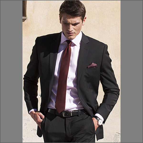 Brook Taverner Cassino Black Fashion Fit Washable Crease Resistant Suit*