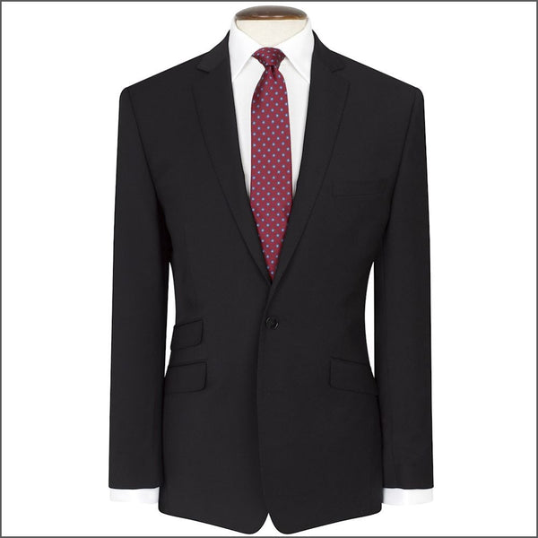 Brook Taverner Cassino Black Fashion Fit Washable Crease Resistant Suit*