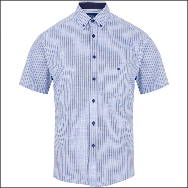 Dg's Blue Woven Stripe SS Shirt=
