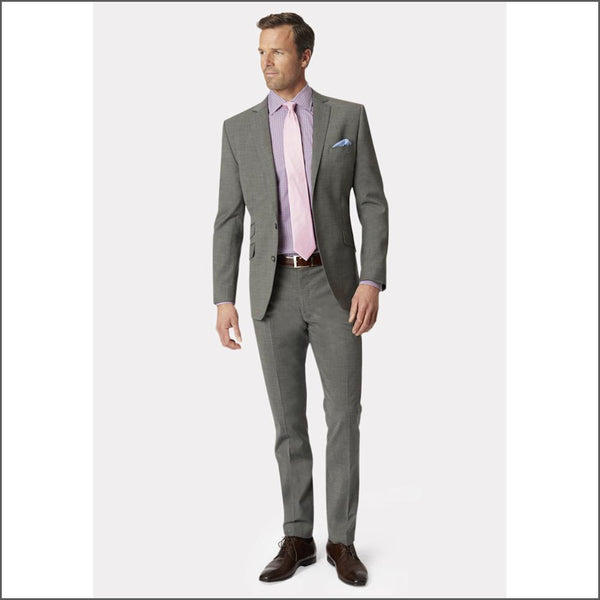 Brook Taverner Cassino Grey Fashion Fit Washable Crease Resistant Suit*