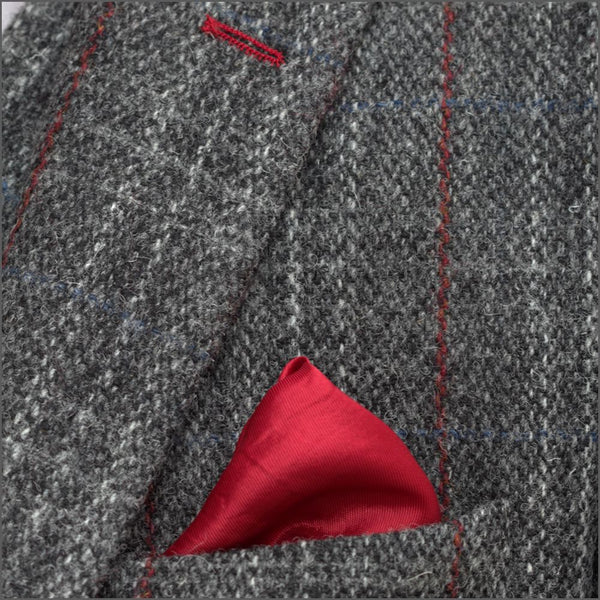 Harris Tweed Grey, Wine Check Jacket=