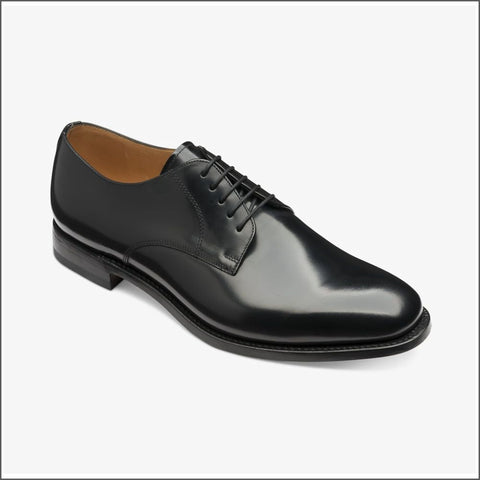 Loake 205 Black Plain Tie Shoe=