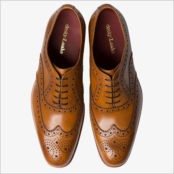 Loake Fearnley Tan Brogue Shoe=