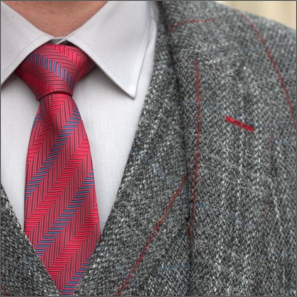 Harris Tweed Grey, Wine Check Jacket=