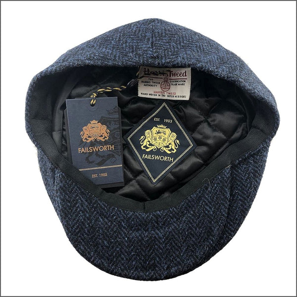 Harris Tweed Stornoway Dark Blue Tweed Cap--