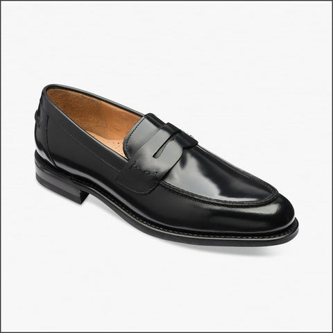 Loake 356 Black Saddle Loafer Shoe=