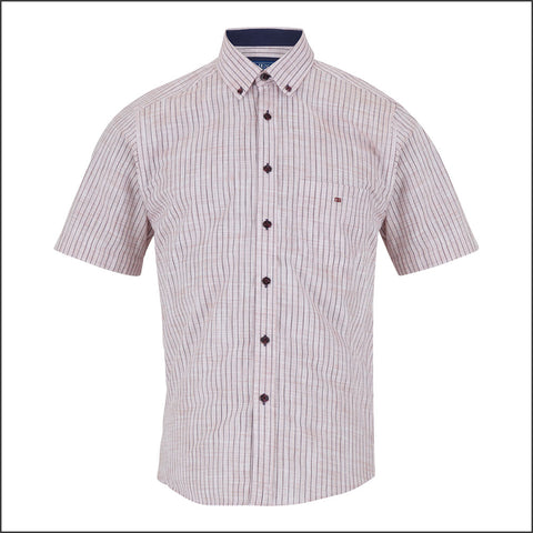 Dg's Wine Woven Stripe SS Shirt=