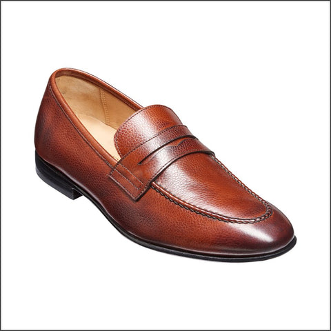 Barker Ledley Cherry Grain Apron Front Mocassin Slip On.