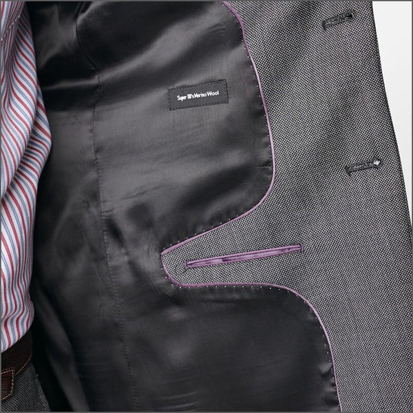 Brook Taverner Dawlish Charcoal Birdseye Super 110's Suit*