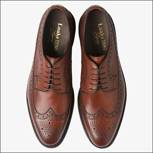 Loake Birkdale Conker Brown Brogue Derby- | cwmenswear