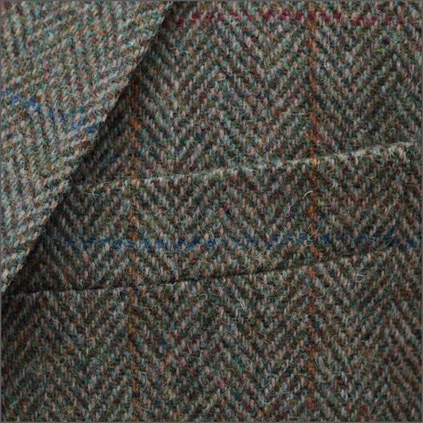 Harris Tweed Beige/Olive Herringbone Jacket~~