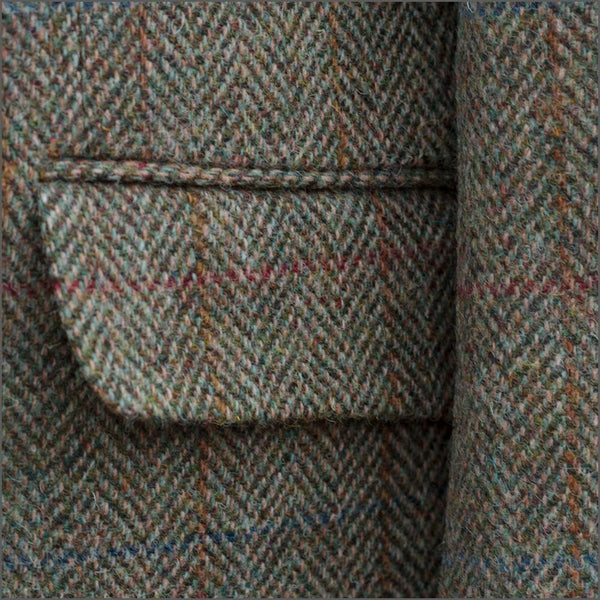 Harris Tweed Beige/Olive Herringbone Jacket~~