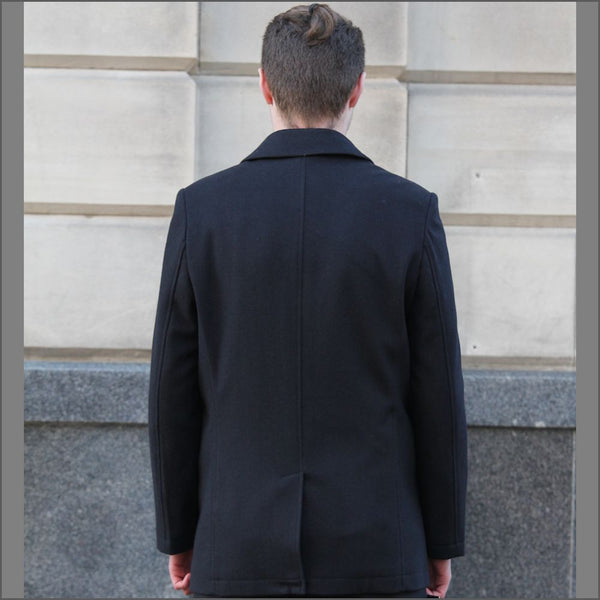 Douglas Wool Rich Navy Car Coat<>