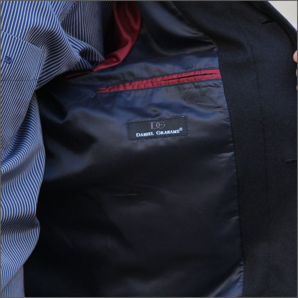 Douglas Wool Rich Navy Car Coat<>