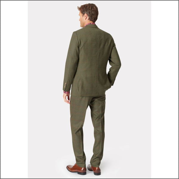 Brook Taverner Dalton Olive Check Suit Jacket*