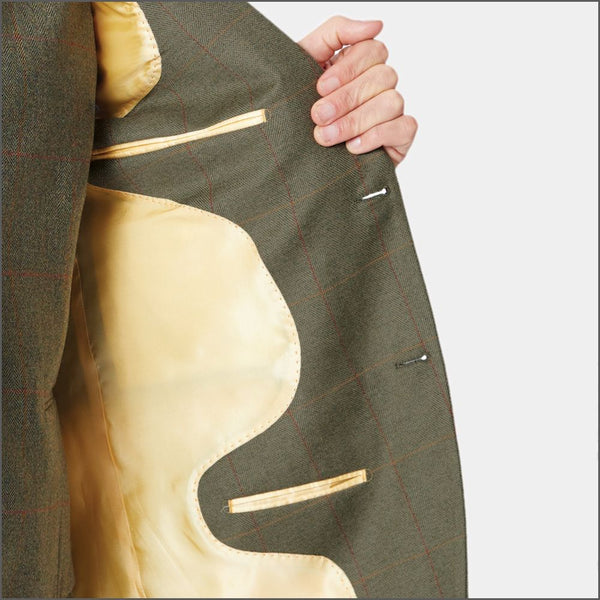 Brook Taverner Dalton Olive Check Suit Jacket*