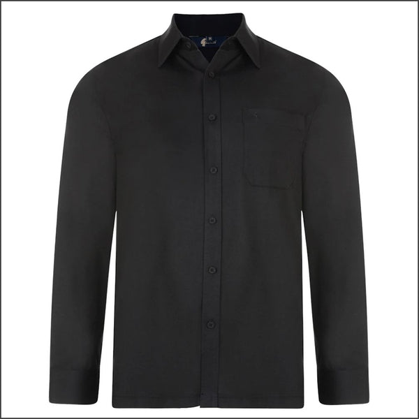 Gabicci Z06 Blck Long Sleeve Polo Top.