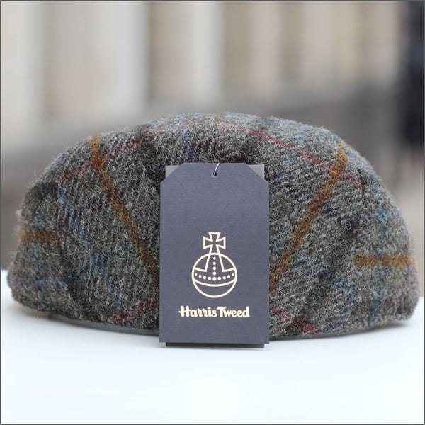Harris Tweed Stornoway Brown Check Cap--