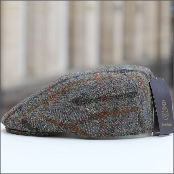 Harris Tweed Stornoway Brown Check Cap--