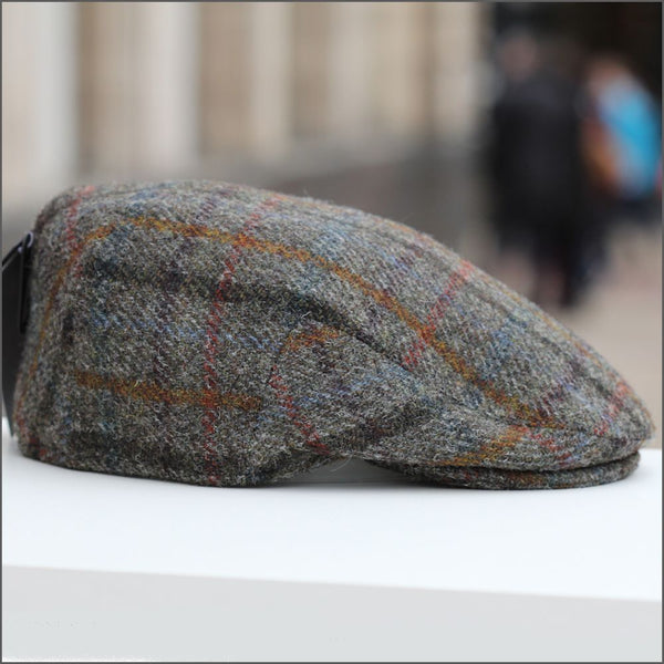 Harris Tweed Stornoway Brown Check Cap--