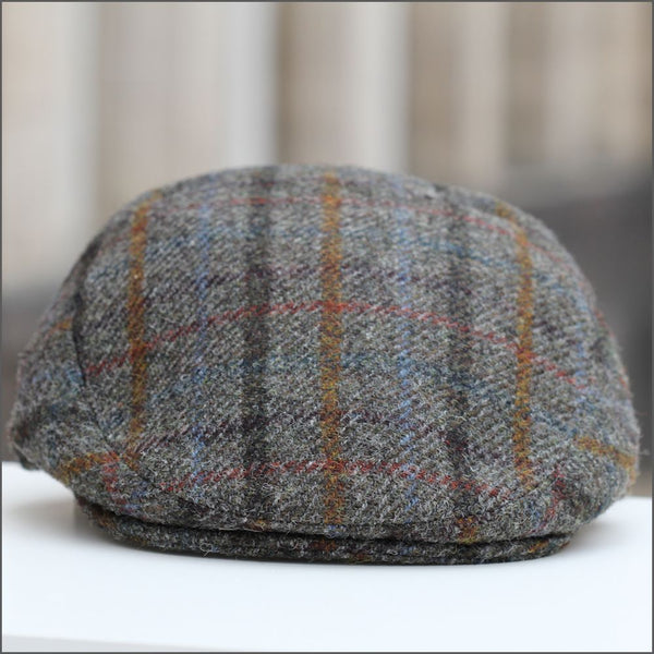 Harris Tweed Stornoway Brown Check Cap--