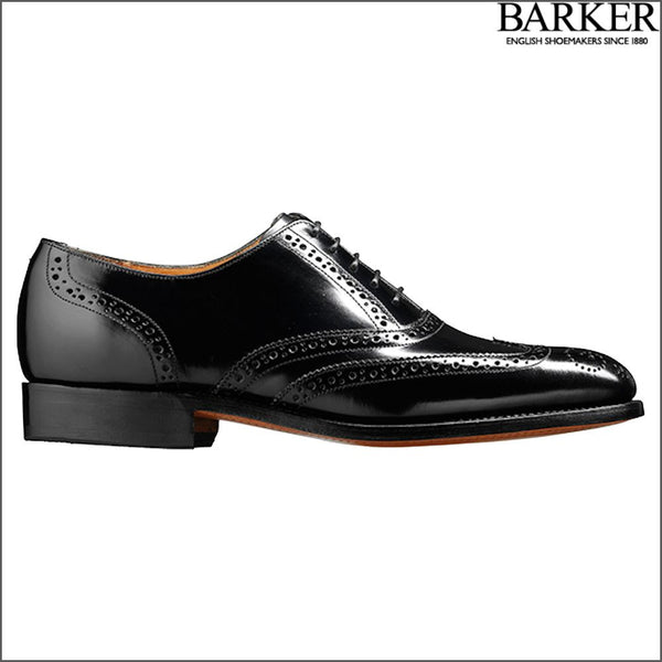 Barker Albert Black Hi Shine Full Brogue.