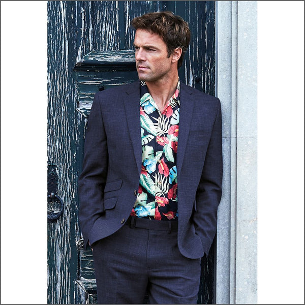 Brook Taverner Constable Tailored Fit Navy Linen Mix Jacket*