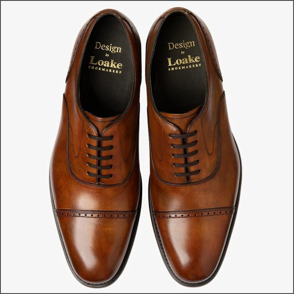 Loake Hughes Chestnut Brown Semi-brouge Size 7 Only*
