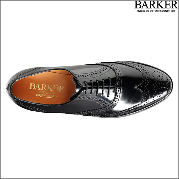Barker Albert Black Hi Shine Full Brogue.