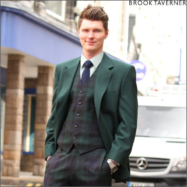 Black Watch Tartan Waistcoat-- - Main Image