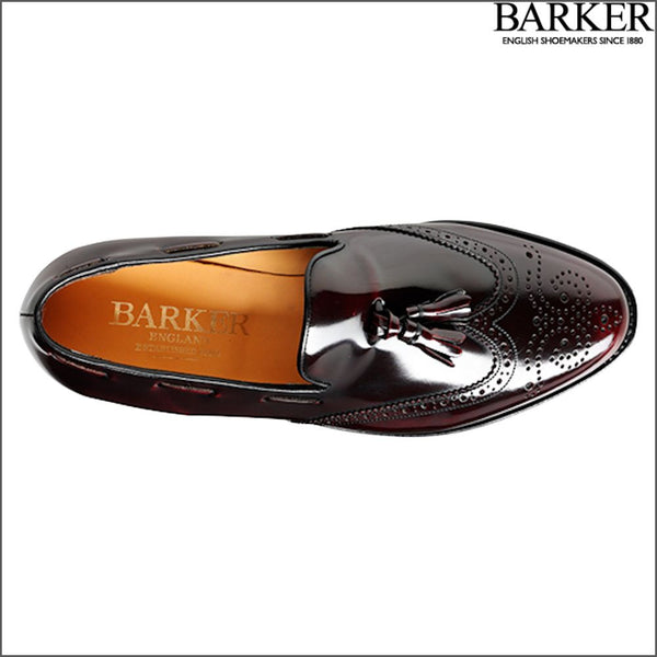 Barker Clive Burgundy Hi-Shine Loafer.